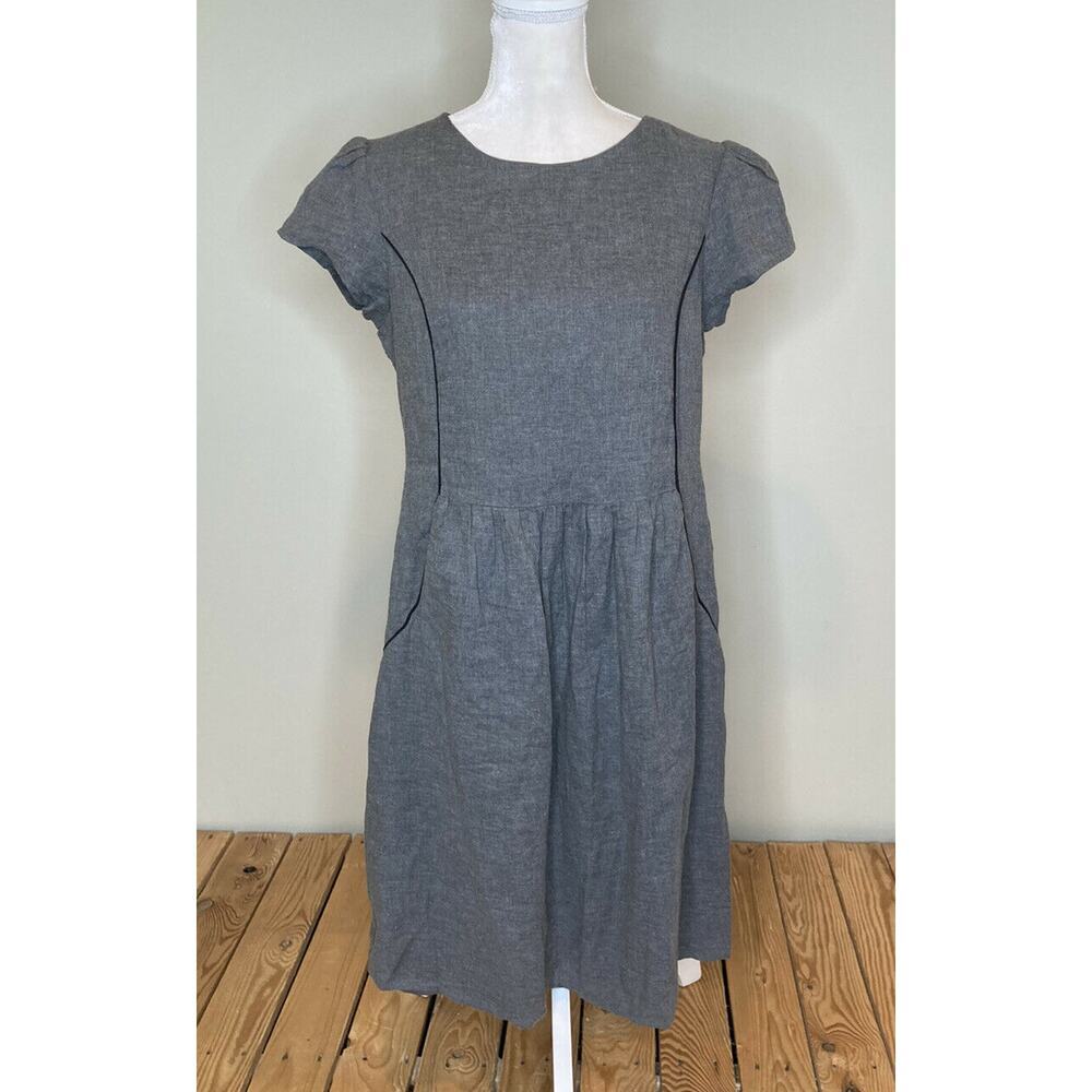 NEW Mimi + Daphne Midi Dress Size Large Women’s Gray Short Sleeve